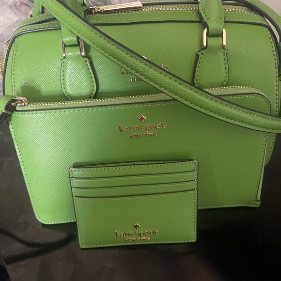 kate spade Handbags - Kate Spade Saffiano Duffle Madison & Green card holder and wallet New bundle